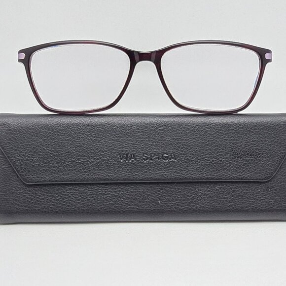 Via Spiga Zyloware Simonetta Purple Stripe Eyeglasses Frame w Flexhinge and Case - Picture 1 of 16